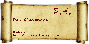 Pap Alexandra névjegykártya